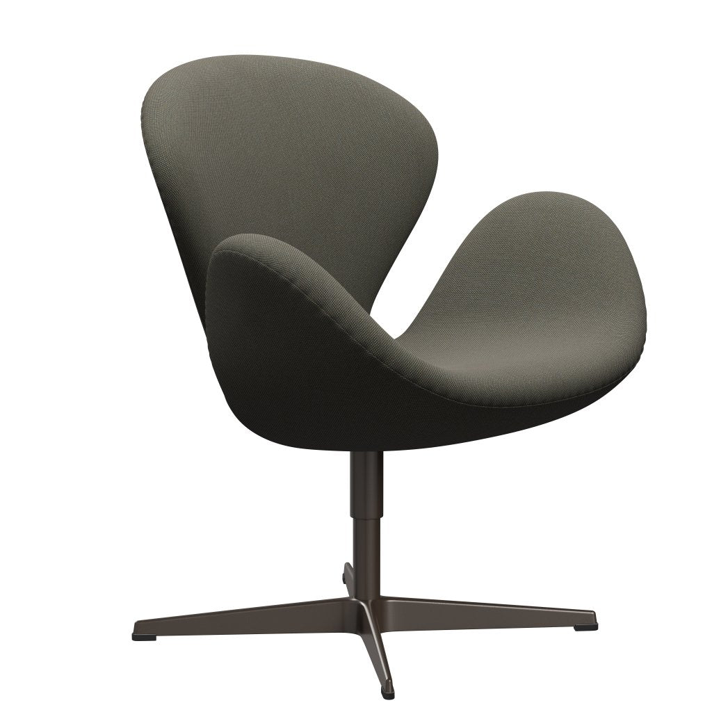 Sedia fritz Hansen Swan Lounge, bronzo marrone/taglio in acciaio grigio/verde