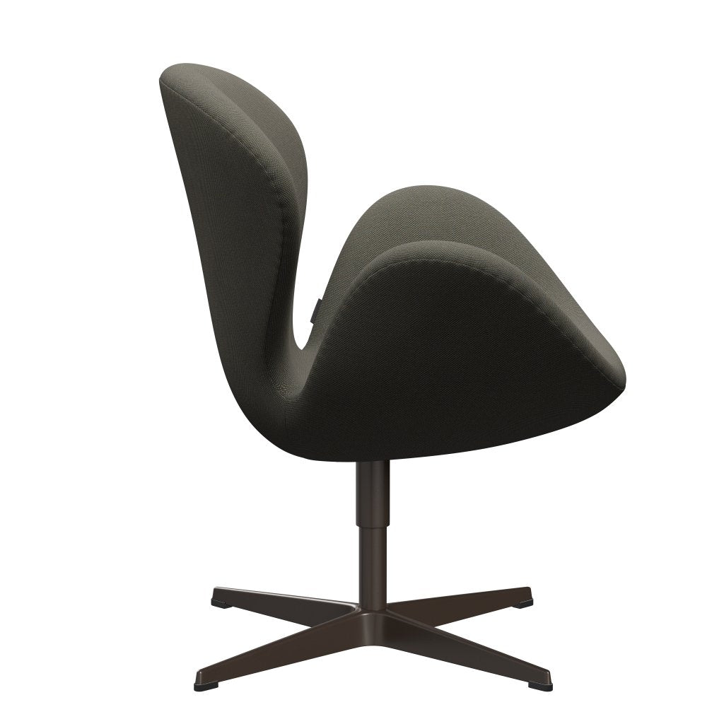 Fritz Hansen Swan Lounge -stoel, bruin brons/staalcut trio grijs/groen