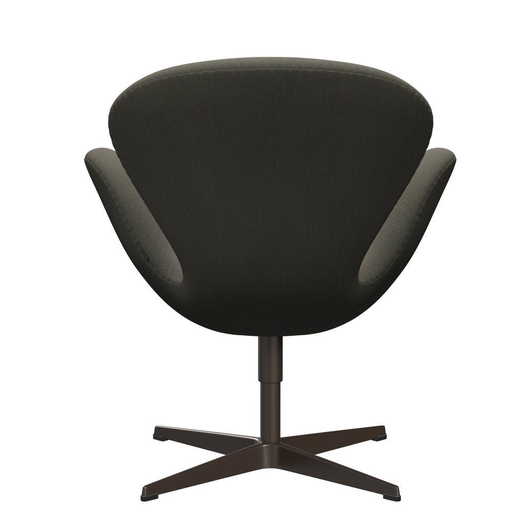 Fritz Hansen Swan Lounge -stoel, bruin brons/staalcut trio grijs/groen