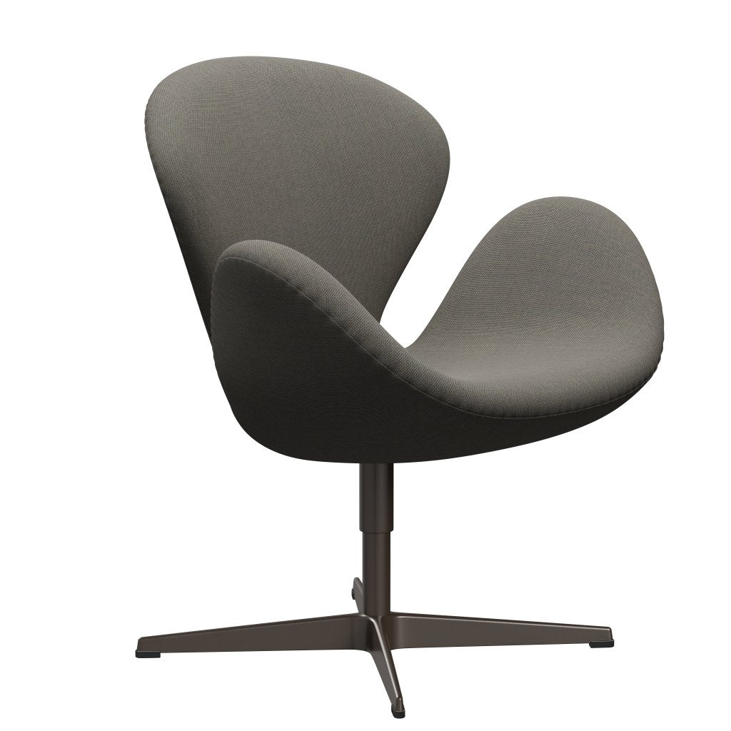 Sedia fritz Hansen Swan Lounge, bronzo marrone/taglio in acciaio marrone chiaro