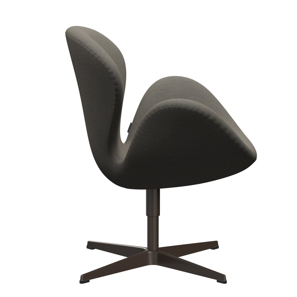 Sedia fritz Hansen Swan Lounge, bronzo marrone/taglio in acciaio marrone chiaro