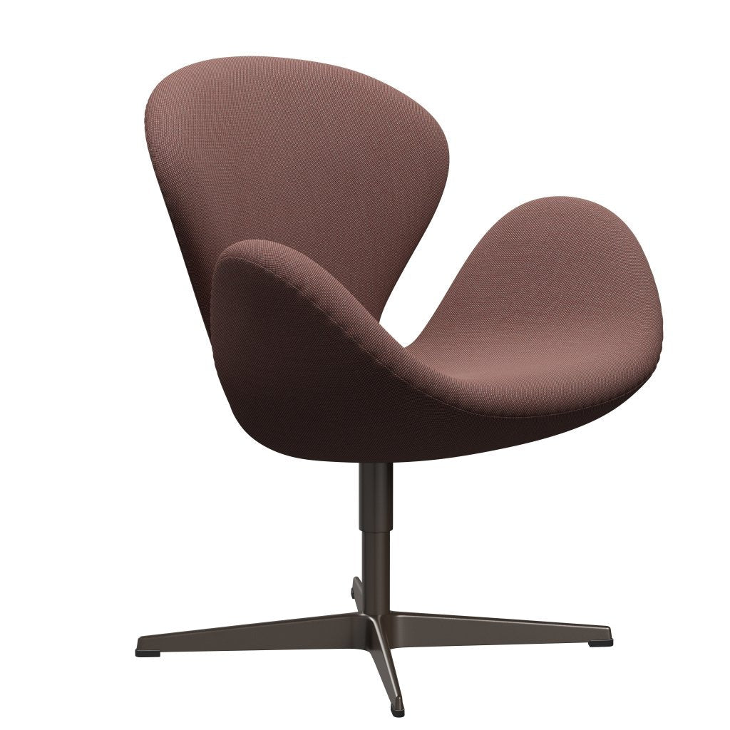 Fritz Hansen Swan Lounge Silla, bronce marrón/trío de chupetón de acero marrón claro y rojo/verde