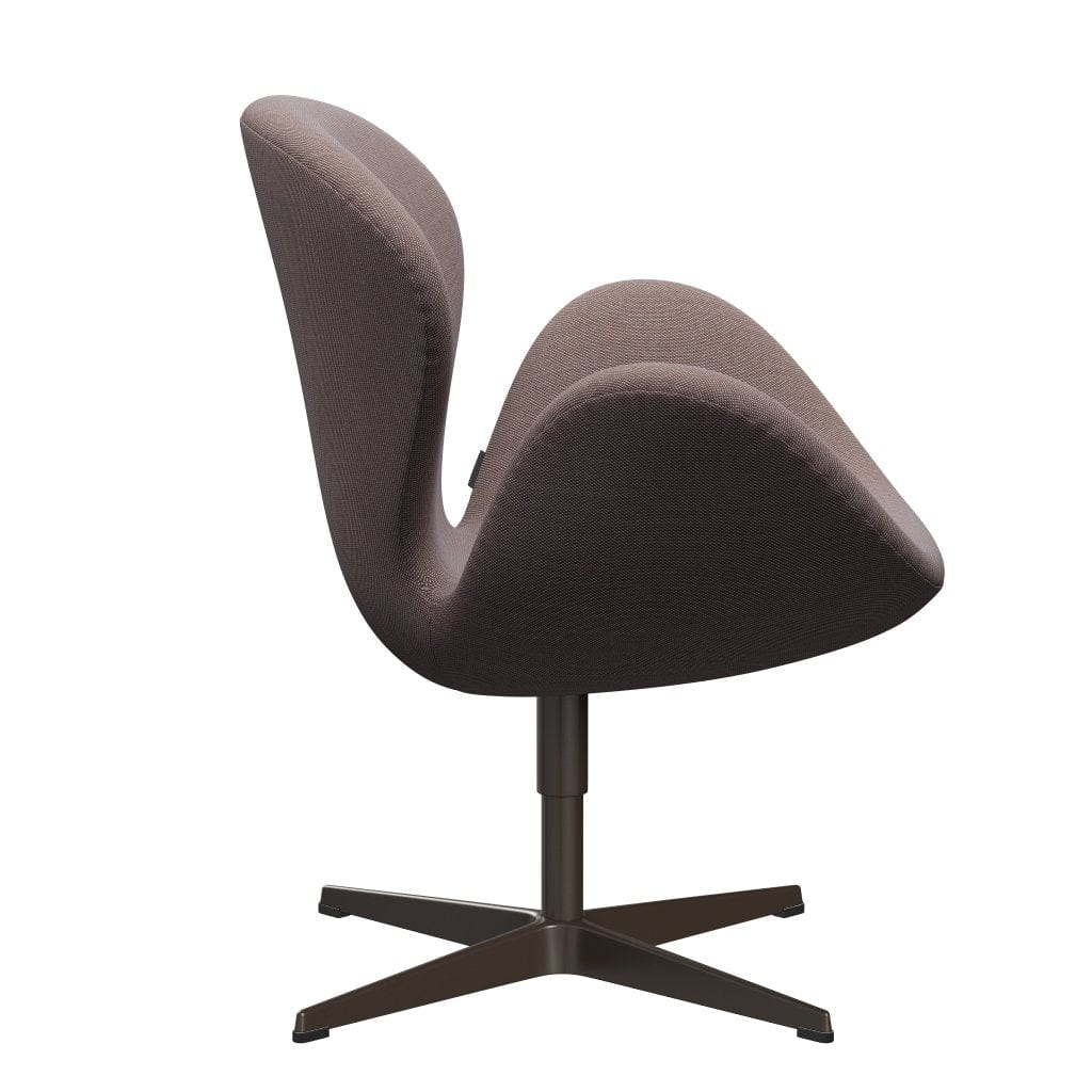 Sedia fritz Hansen Swan Lounge, bronzo marrone/taglio in acciaio arancione/grigio chiaro/nero