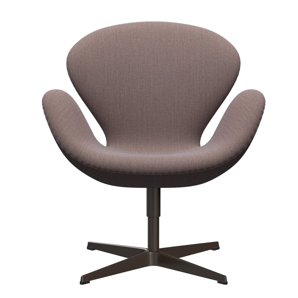 Sedia fritz Hansen Swan Lounge, bronzo marrone/taglio in acciaio arancione/grigio chiaro/nero