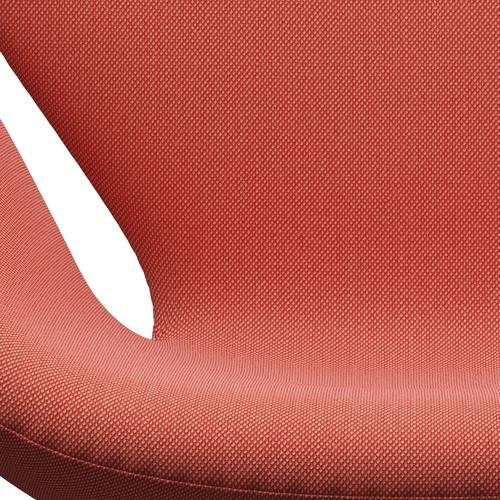 Sedia fritz Hansen Swan Lounge, bronzo marrone/taglio in acciaio rosa/arancione