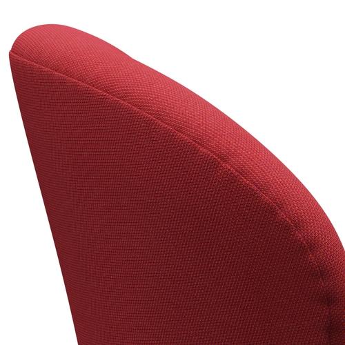 Fritz Hansen Swan Lounge Stuhl, braune Bronze/Stahlkut -Trio rot