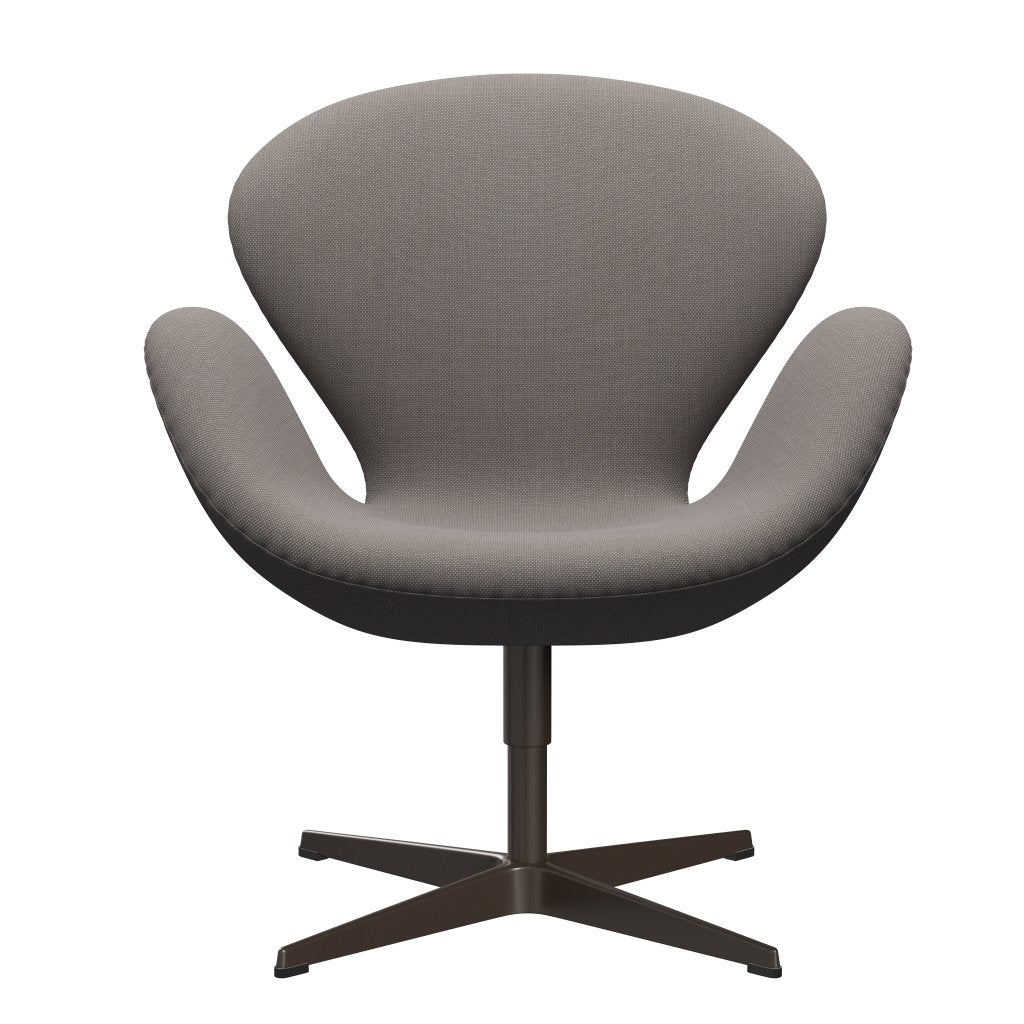 Sedia fritz Hansen Swan Lounge, bronzo marrone/taglio in acciaio sabbia scura