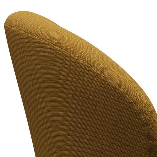 Fritz Hansen Swan Lounge Stuhl, braune Bronze/Stahlkut -Trio Senf dunkel