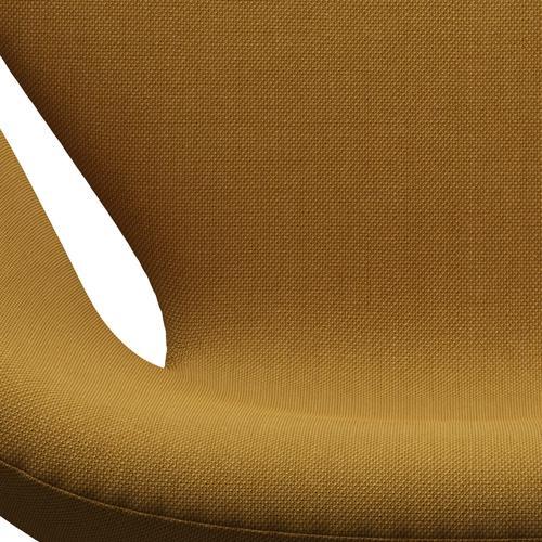 Fritz Hansen Swan Lounge Stuhl, braune Bronze/Stahlkut -Trio Senf dunkel