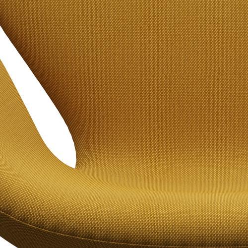 Sedia da salone Fritz Hansen Swan, bronzo marrone/senape a taglio in acciaio