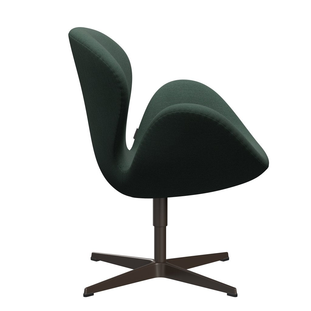 Fritz Hansen Swan Lounge stol, brun bronze/stålcut trio støvet grøn