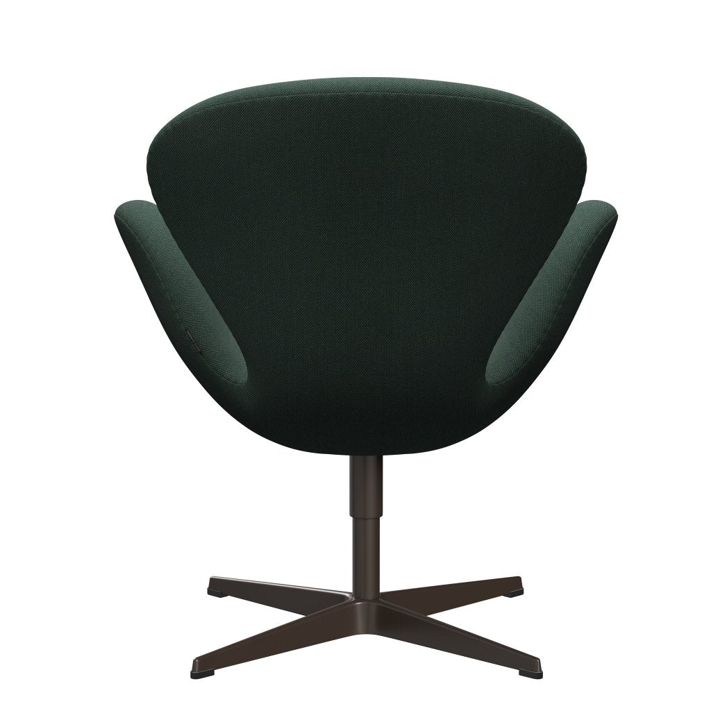 Fritz Hansen Chaise salon de cygne, bronze brun / trio en acier vert poussiéreux