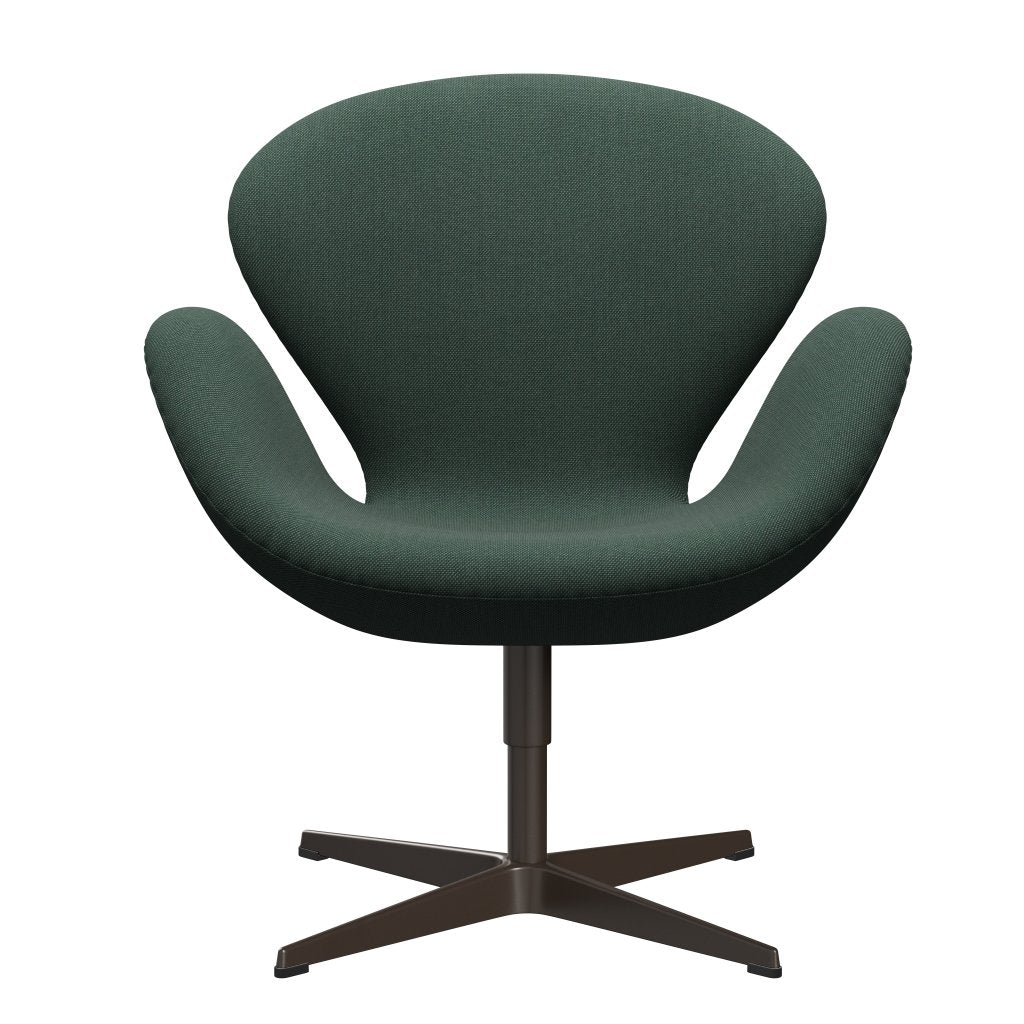 Fritz Hansen Chaise salon de cygne, bronze brun / trio en acier vert poussiéreux