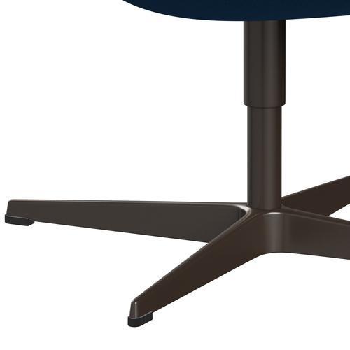 Sedia fritz Hansen Swan Lounge, bronzo marrone/taglio di acciaio turchese/blu