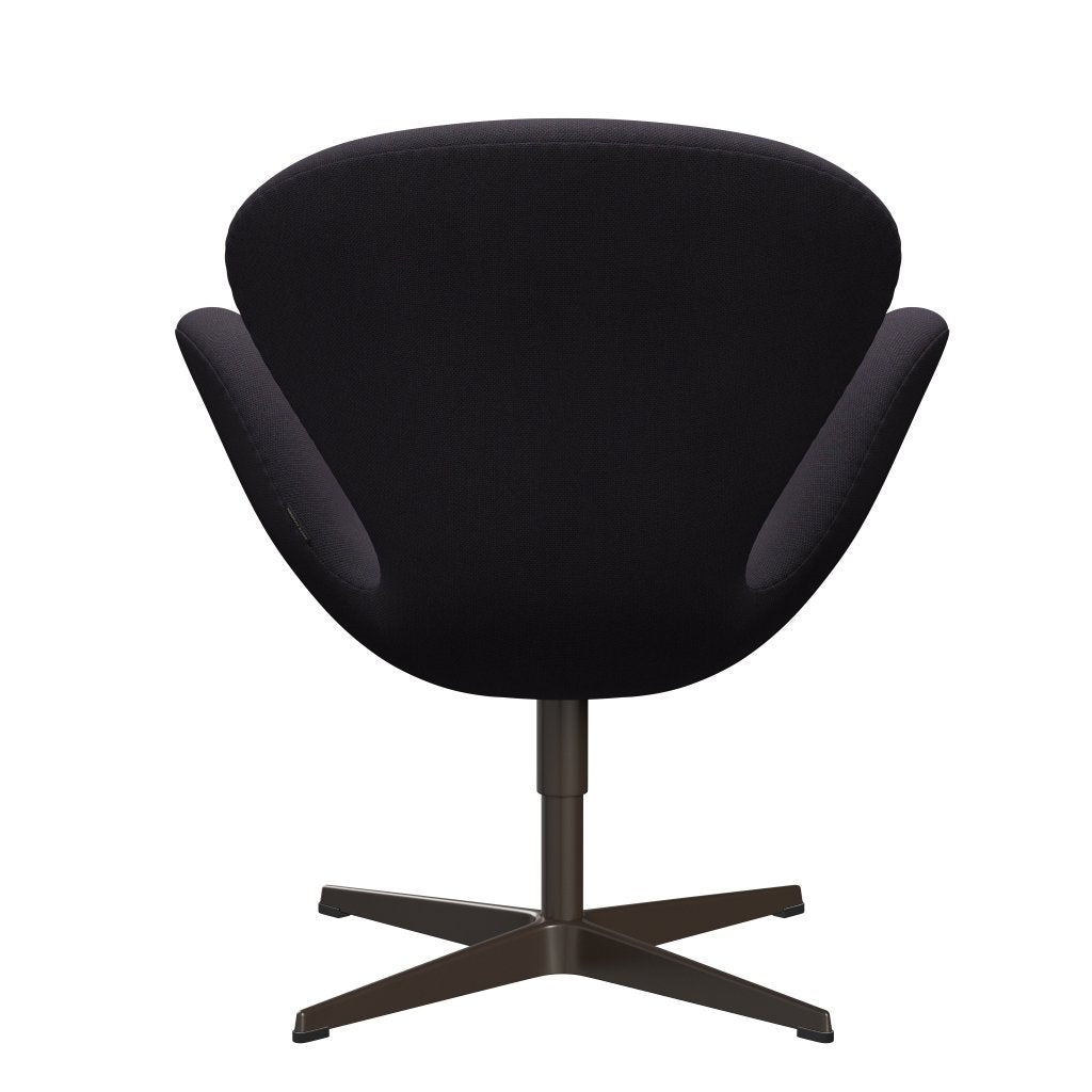 Fritz Hansen Swan Lounge Stuhl, braune Bronze/Stahlkut -Trio warmes dunkelblau