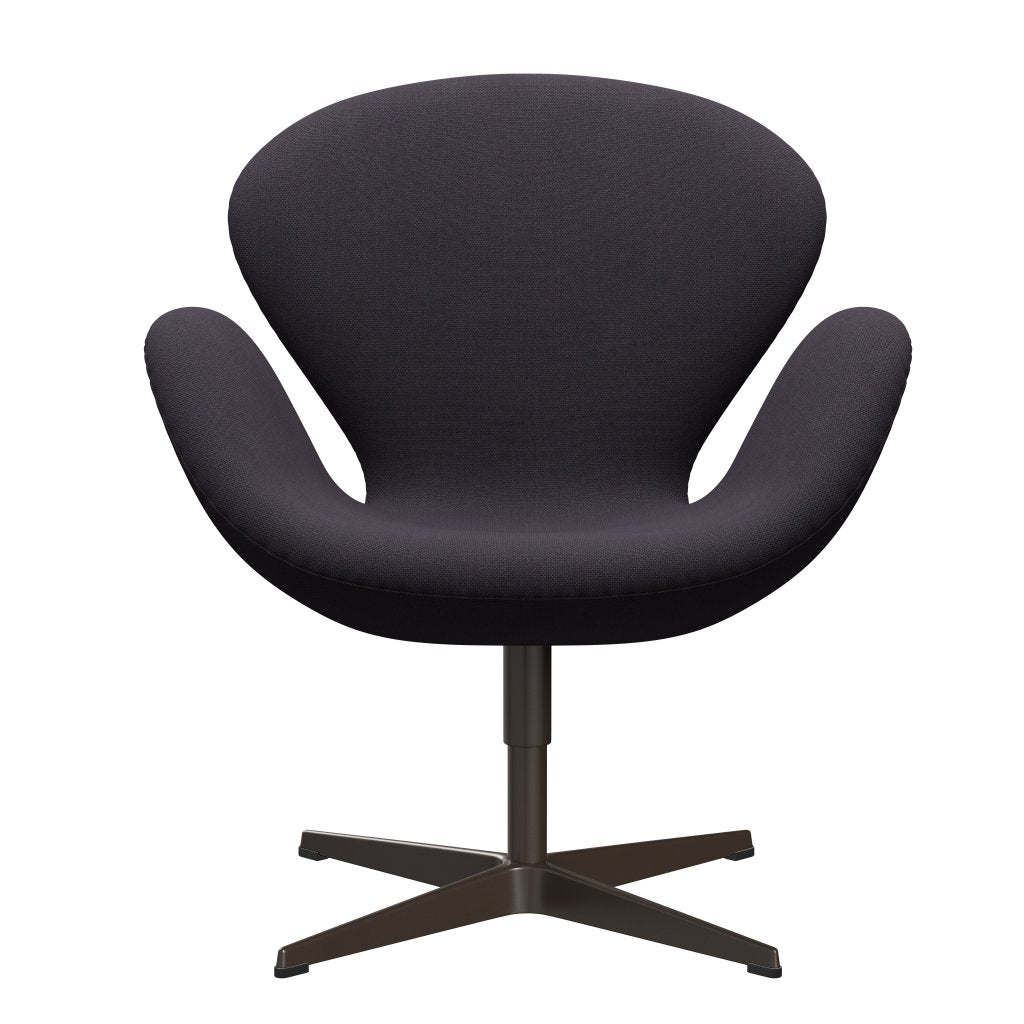 Fritz Hansen Swan Lounge stoel, bruin brons/staalcut trio warm donkerblauw