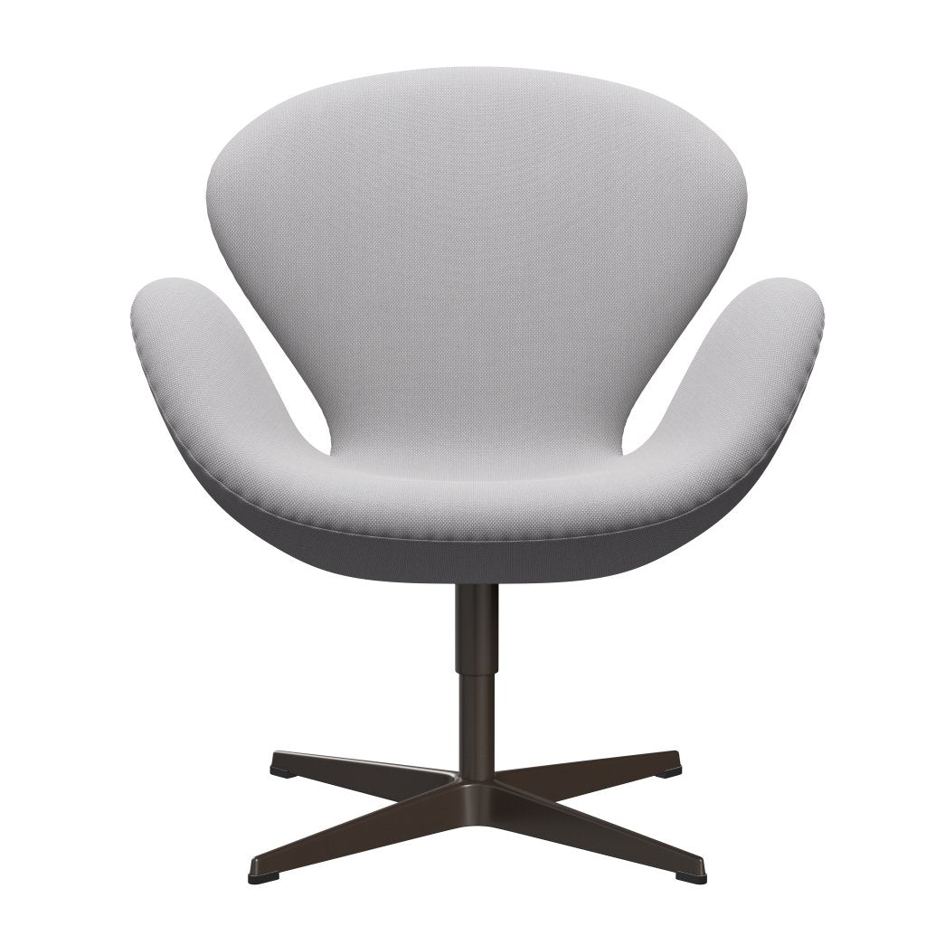 Sedia da salone Fritz Hansen Swan, bronzo marrone/taglio in acciaio bianco e grigio chiaro