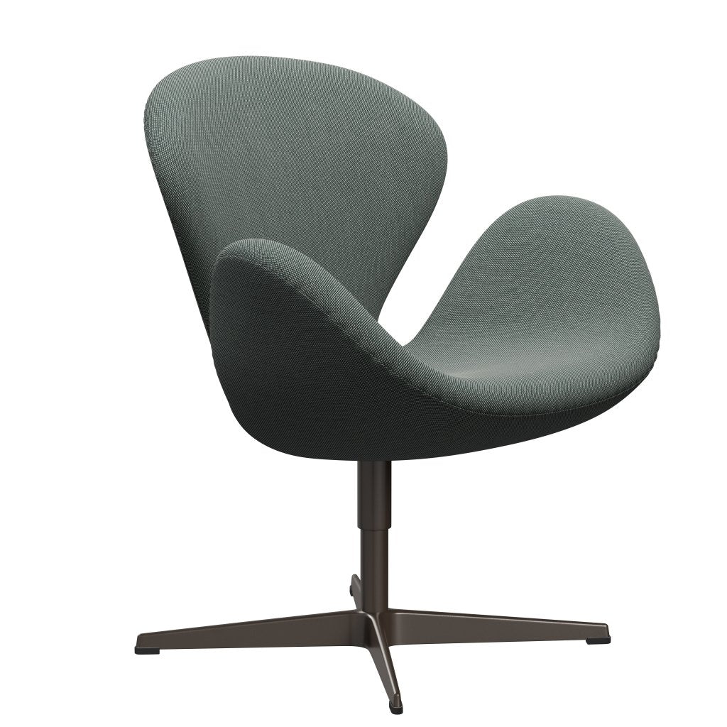 Fritz Hansen Swan Lounge stol, brun bronze/stålcut trio hvid/mørkegrøn