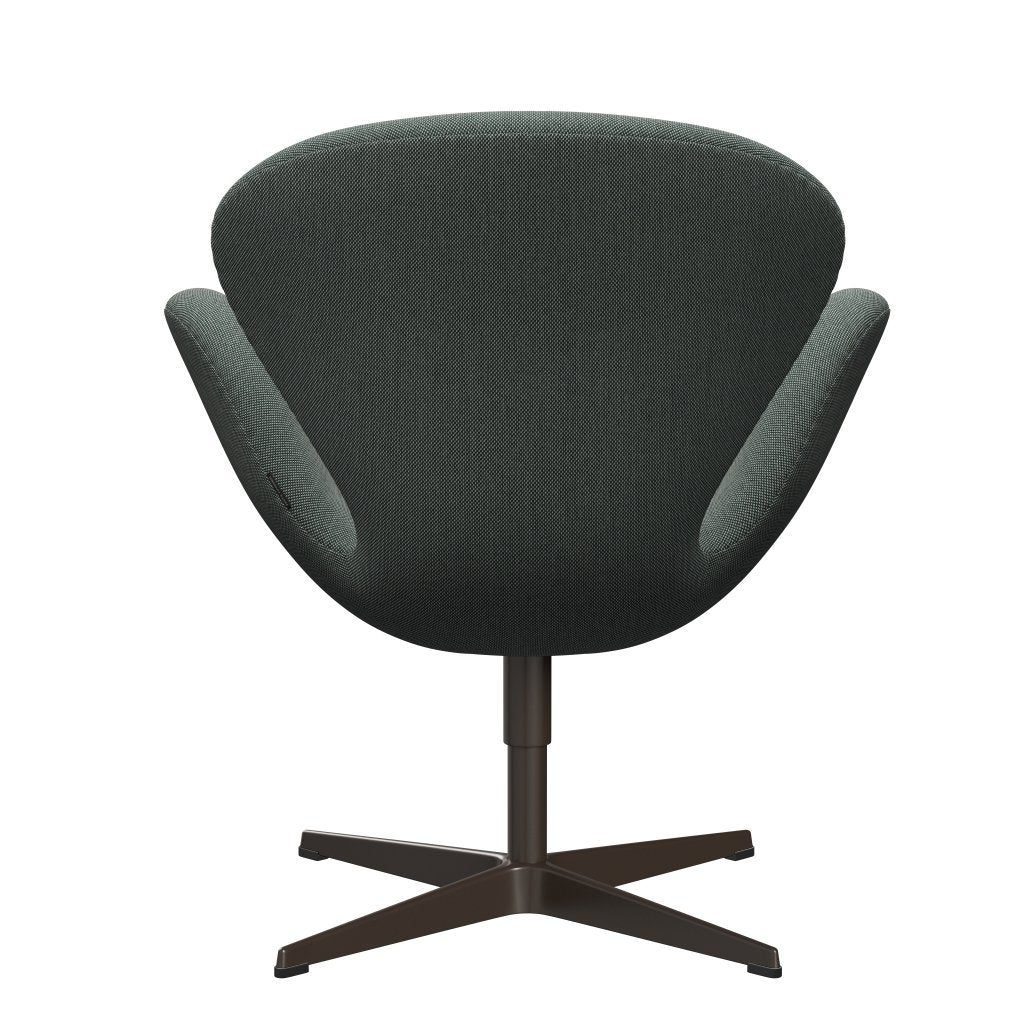 Sedia da salone Fritz Hansen Swan, bronzo marrone/taglio di acciaio bianco/verde scuro