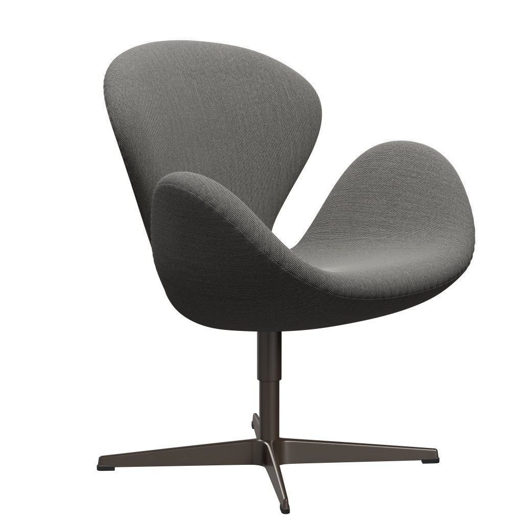 Sedia da salone Fritz Hansen Swan, bronzo marrone/taglio di acciaio bianco/nero