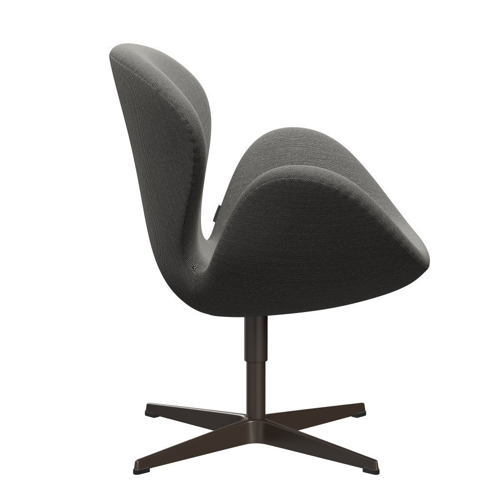 Sedia da salone Fritz Hansen Swan, bronzo marrone/taglio di acciaio bianco/nero