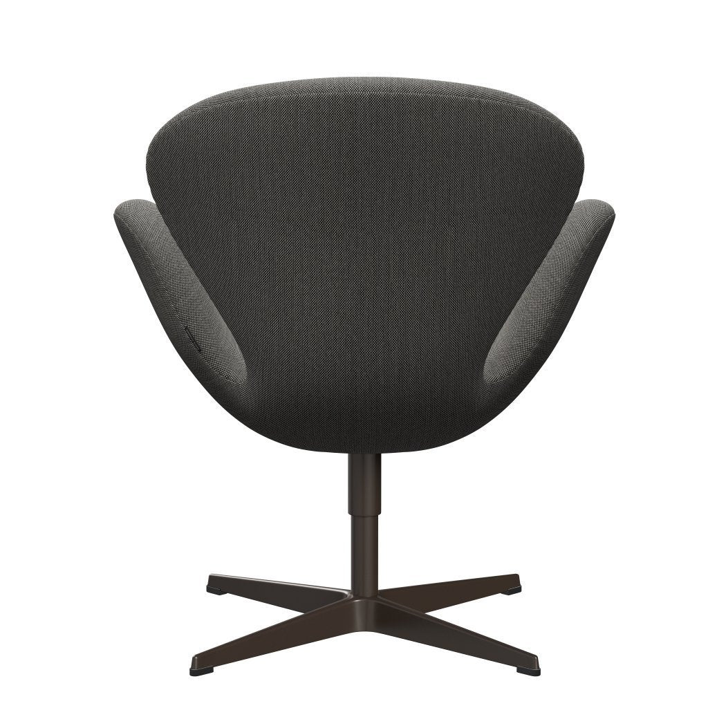 Sedia da salone Fritz Hansen Swan, bronzo marrone/taglio di acciaio bianco/nero