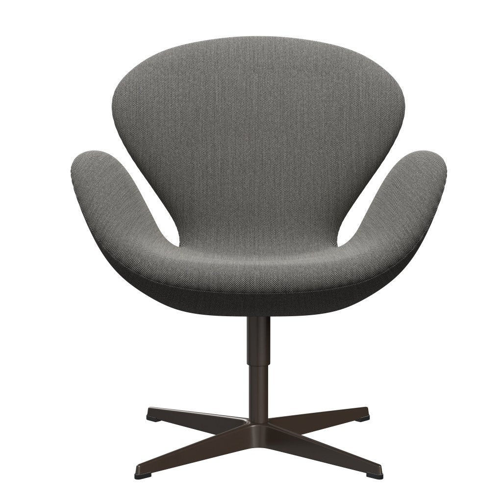 Fritz Hansen Swan Lounge -stoel, bruin brons/staalcut trio wit/zwart