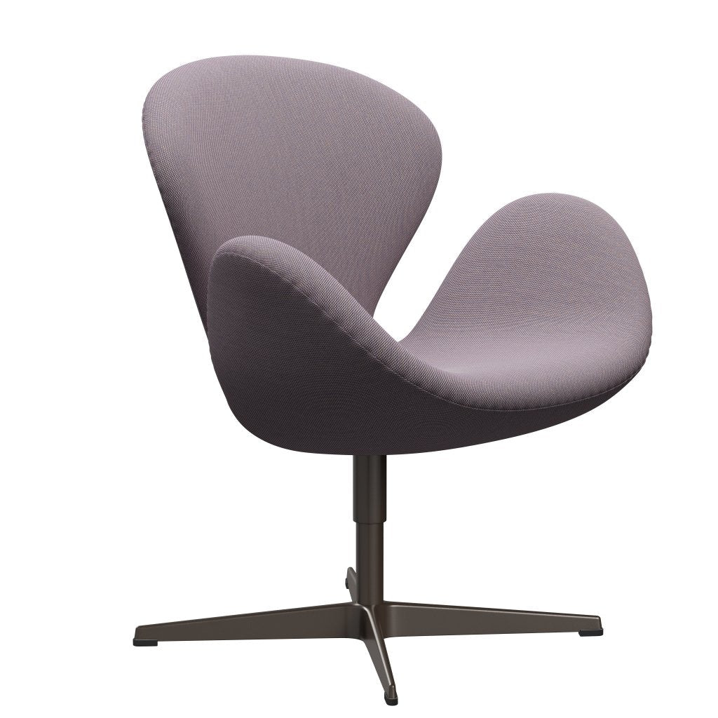 Fritz Hansen Swan Lounge Stuhl, braune Bronze/Stahlkut -Trio White/Violet