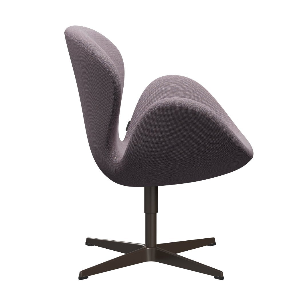 Fritz Hansen Swan Lounge Chair, Brown Bronze/SteelCut Trio White/Violet