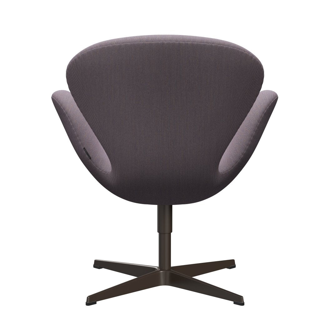 Fritz Hansen Swan Lounge Chair, Brown Bronze/SteelCut Trio White/Violet