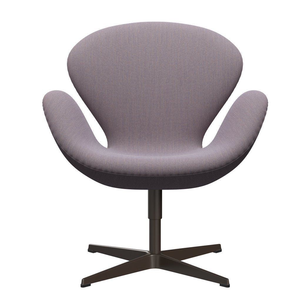 Fritz Hansen Swan Lounge stol, brun bronze/stålcut trio hvid/violet