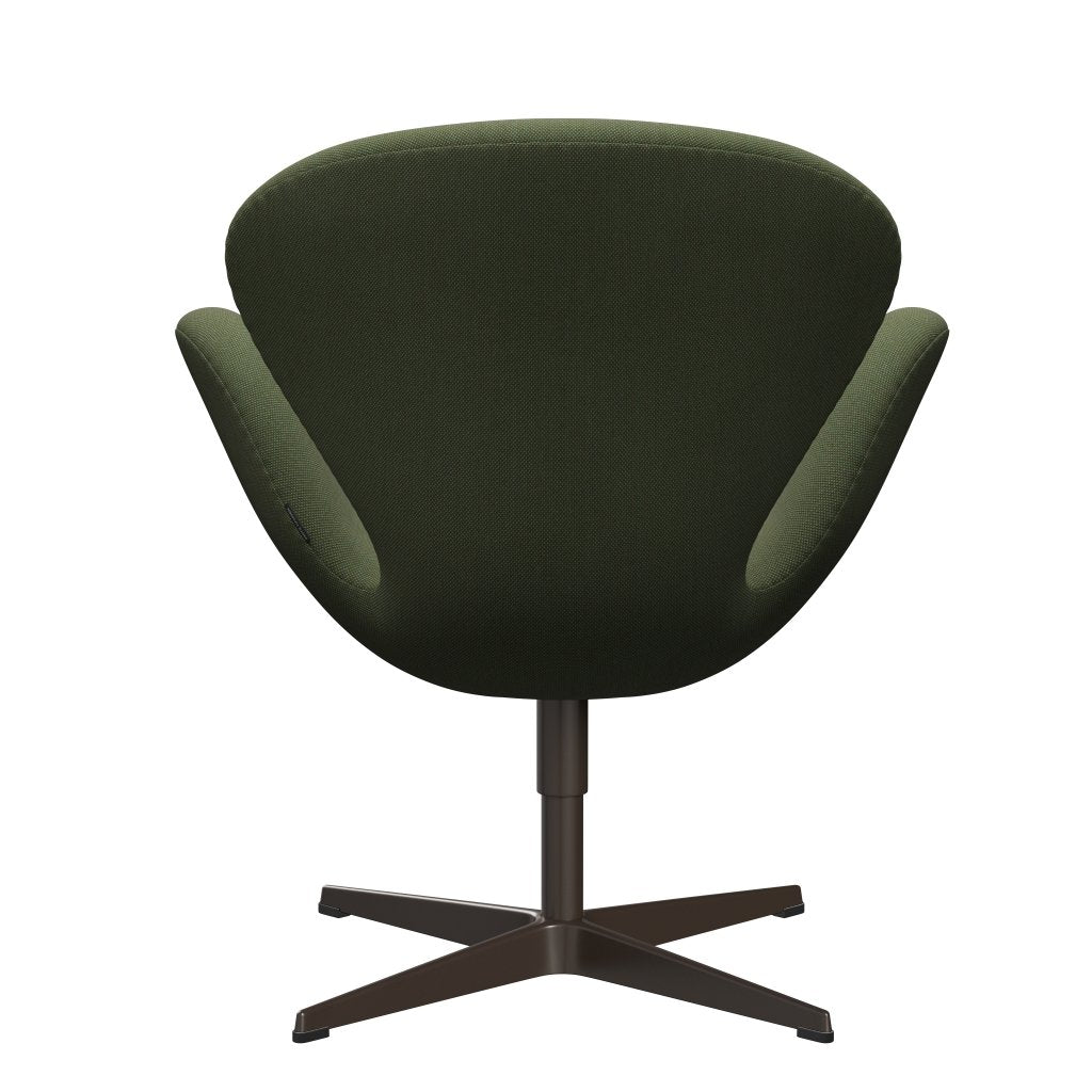 Sedia fritz Hansen Swan Lounge, bronzo marrone/taglio in acciaio verde morbido