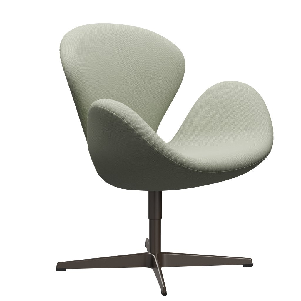 Sedia fritz Hansen Swan Lounge, Bronzo marrone/Luce turchese in acciaio