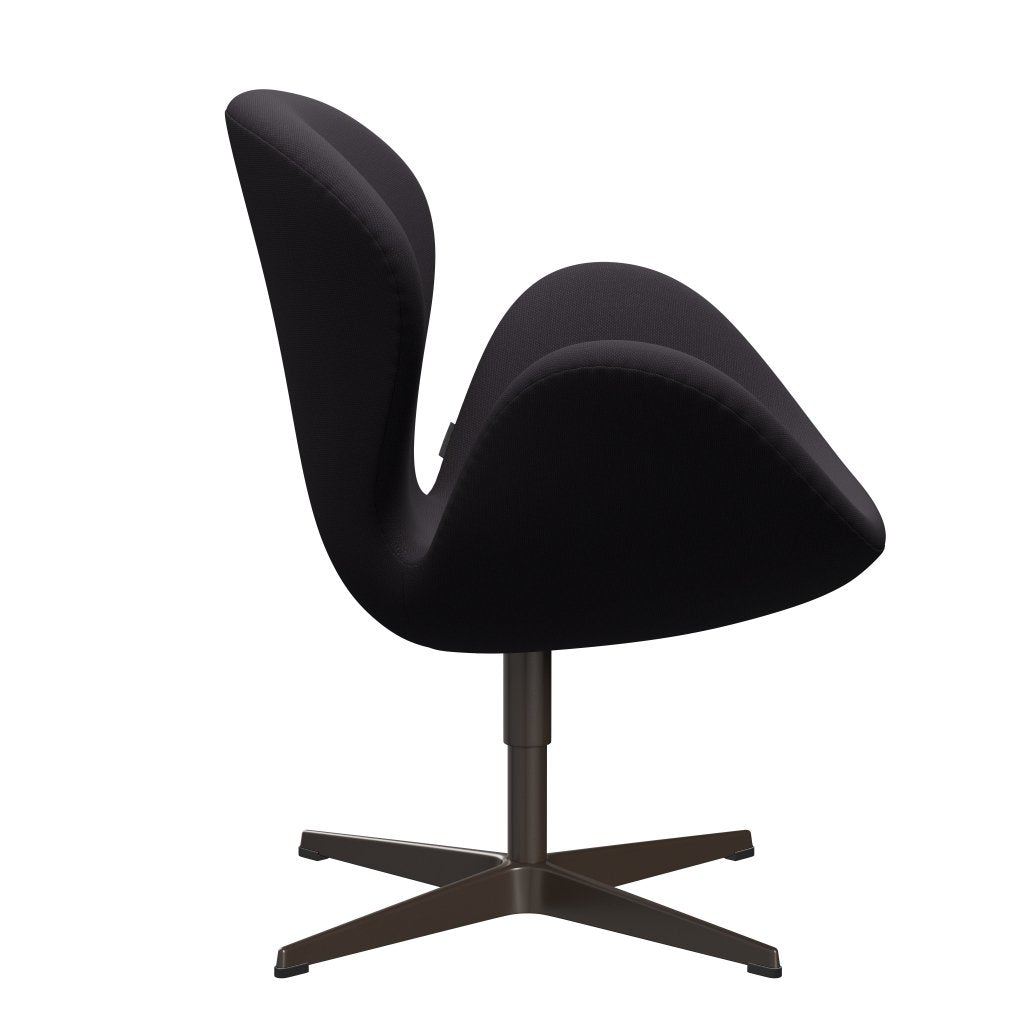 Sedia da salone Fritz Hansen Swan, viola bronzo marrone/taglio in acciaio scuro