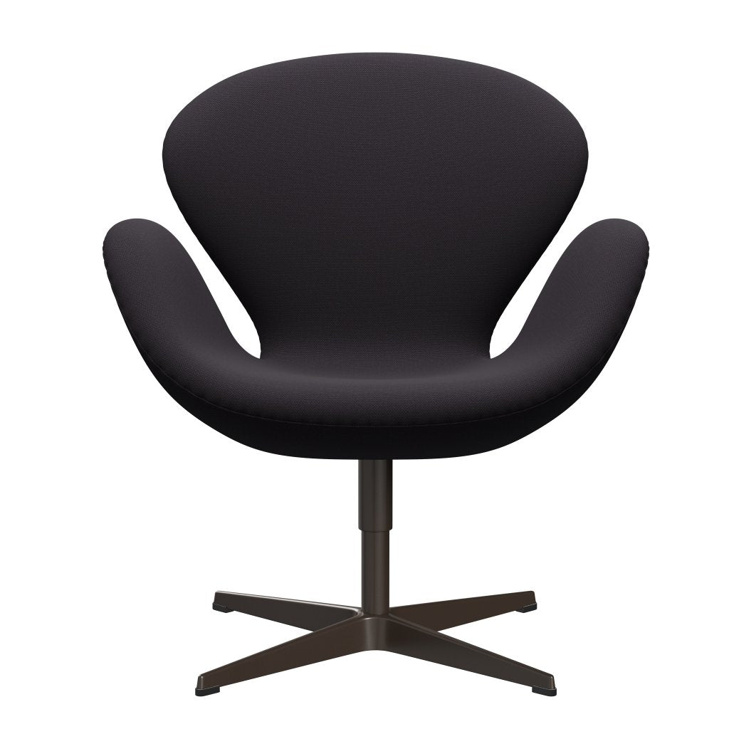 Sedia da salone Fritz Hansen Swan, viola bronzo marrone/taglio in acciaio scuro