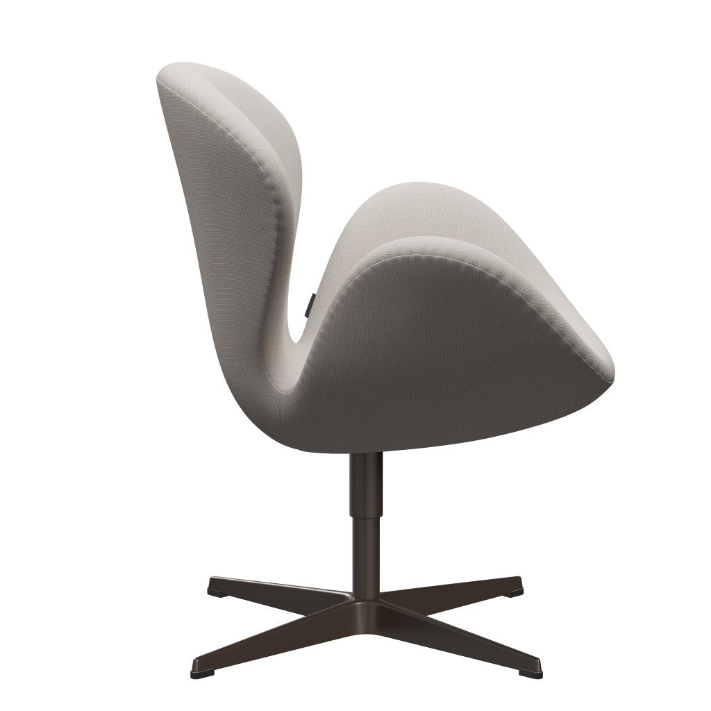 Fritz Hansen Chaise salon de cygne, bronze brun / laine en acier blanc