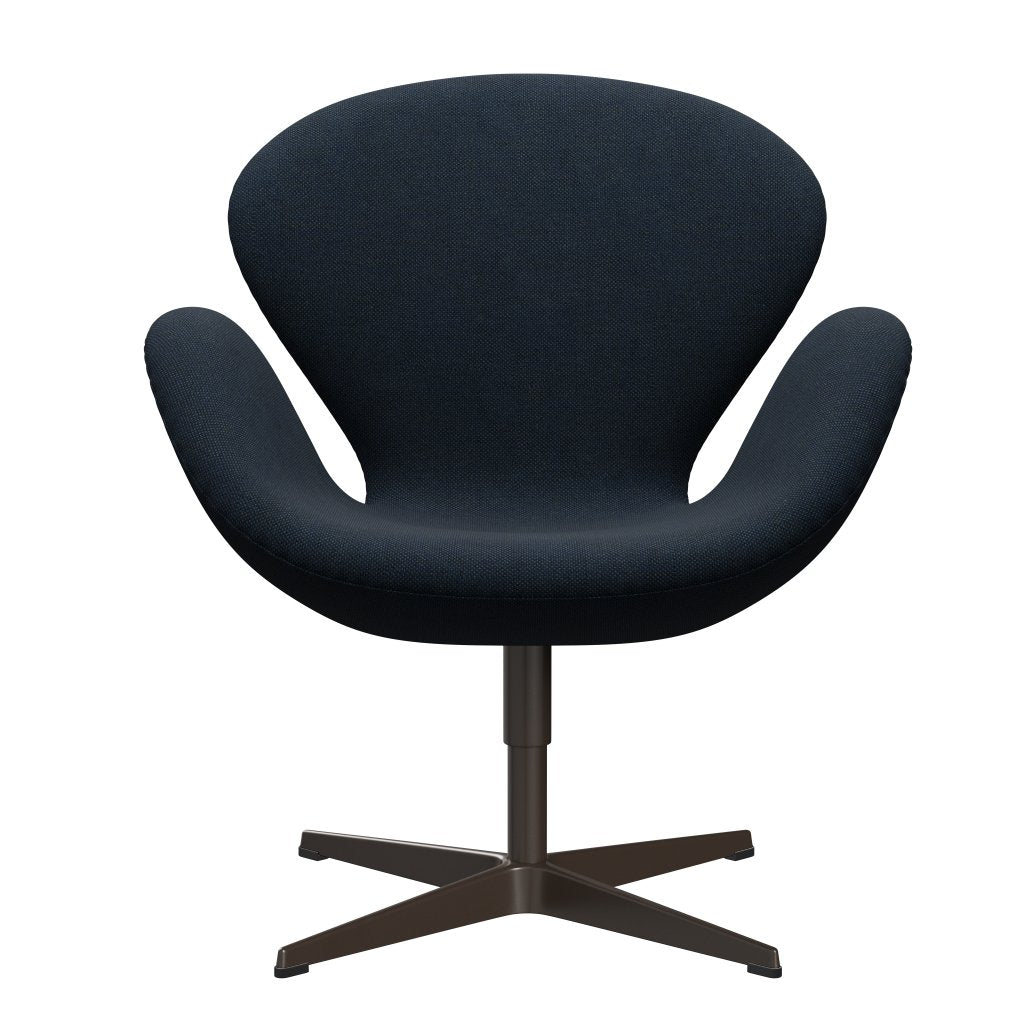 Sedia fritz Hansen Swan Lounge, bronzo marrone/blu scuro da sole