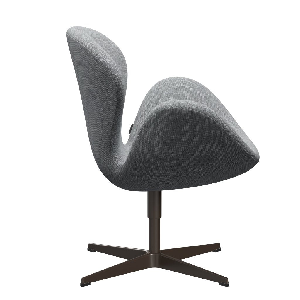 Sillón Fritz Hansen Swan, bronce marrón/sunniva gris claro/azul claro