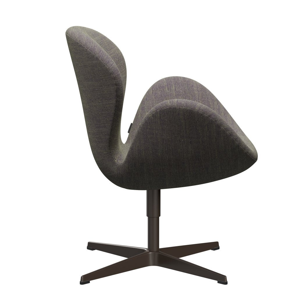 Sedia da salone Fritz Hansen Swan, bronzo marrone/verde leggero/viola