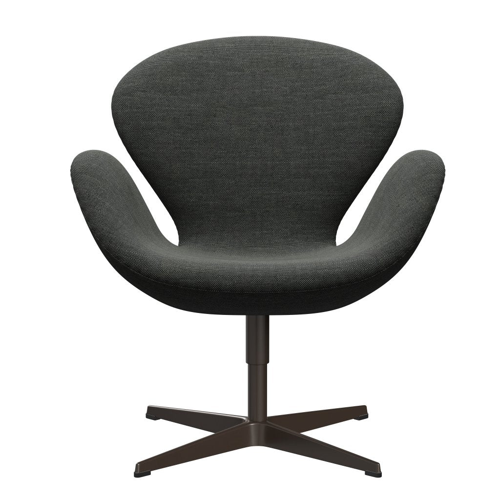 Sedia fritz Hansen Swan Lounge, Bronzo marrone/Sunniva Grigio chiaro/Grigio scuro