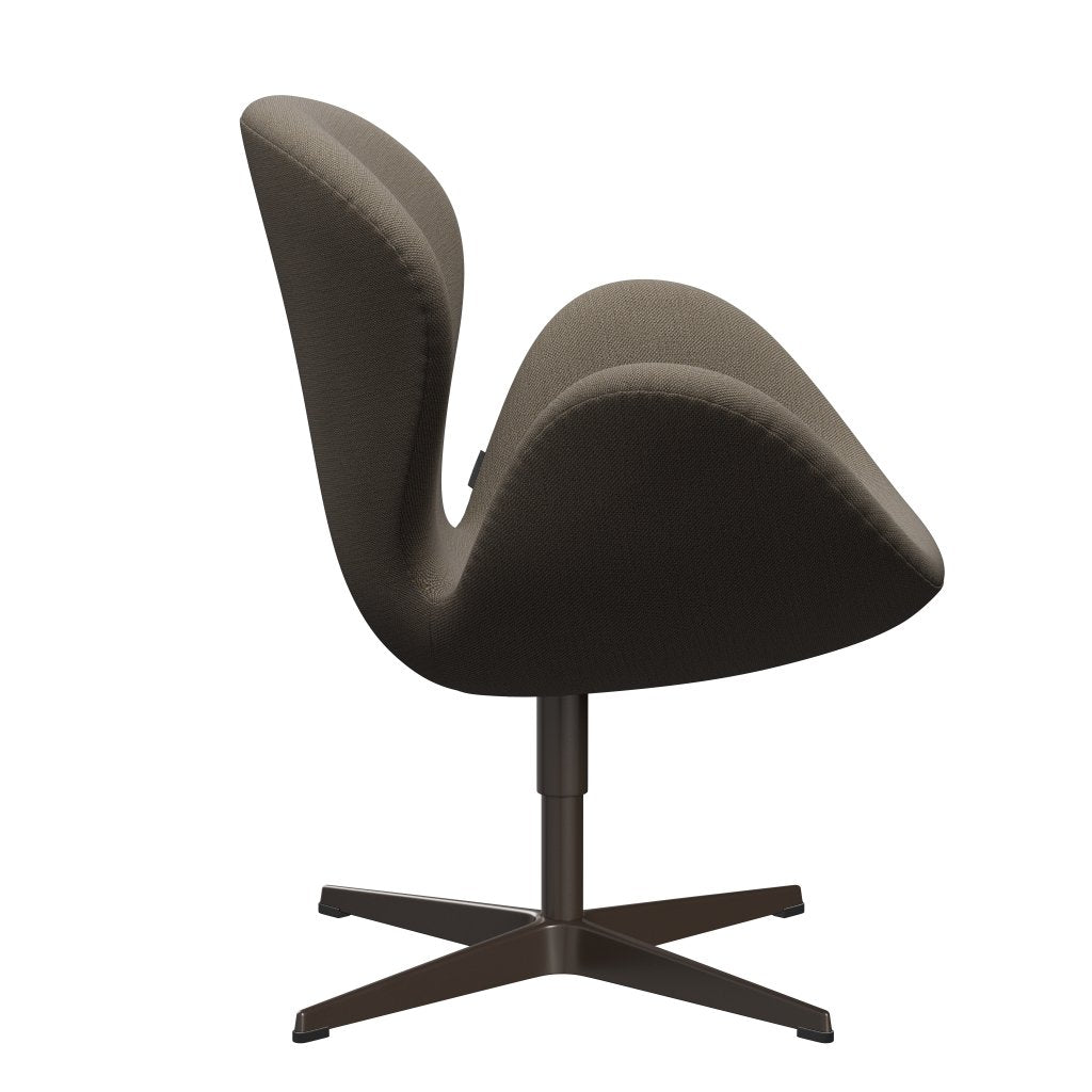 Sedia fritz Hansen Swan Lounge, bronzo marrone/cioccolato sunniva/grigio chiaro