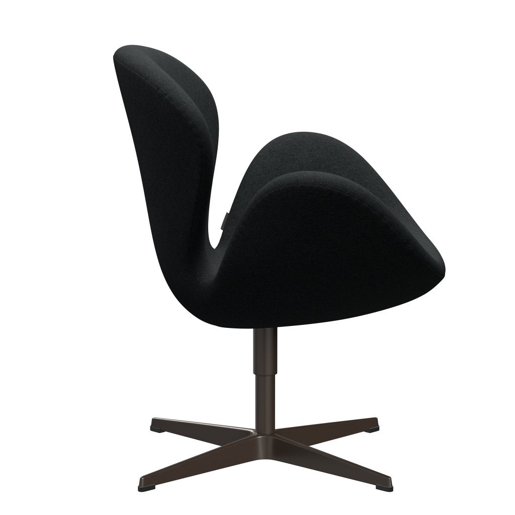 Fritz Hansen Swan Lounge Stuhl, braune Bronze/Sunniva schwarz/dunkelgrau