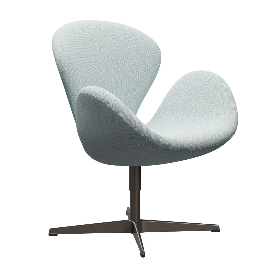 Fritz Hansen Swan Lounge Chair, Brown Bronze/Sunniva White/Light Blue