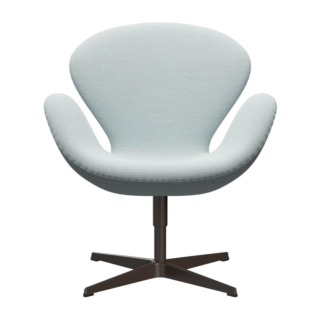 Fritz Hansen Swan Lounge stoel, bruin brons/sunniva wit/lichtblauw