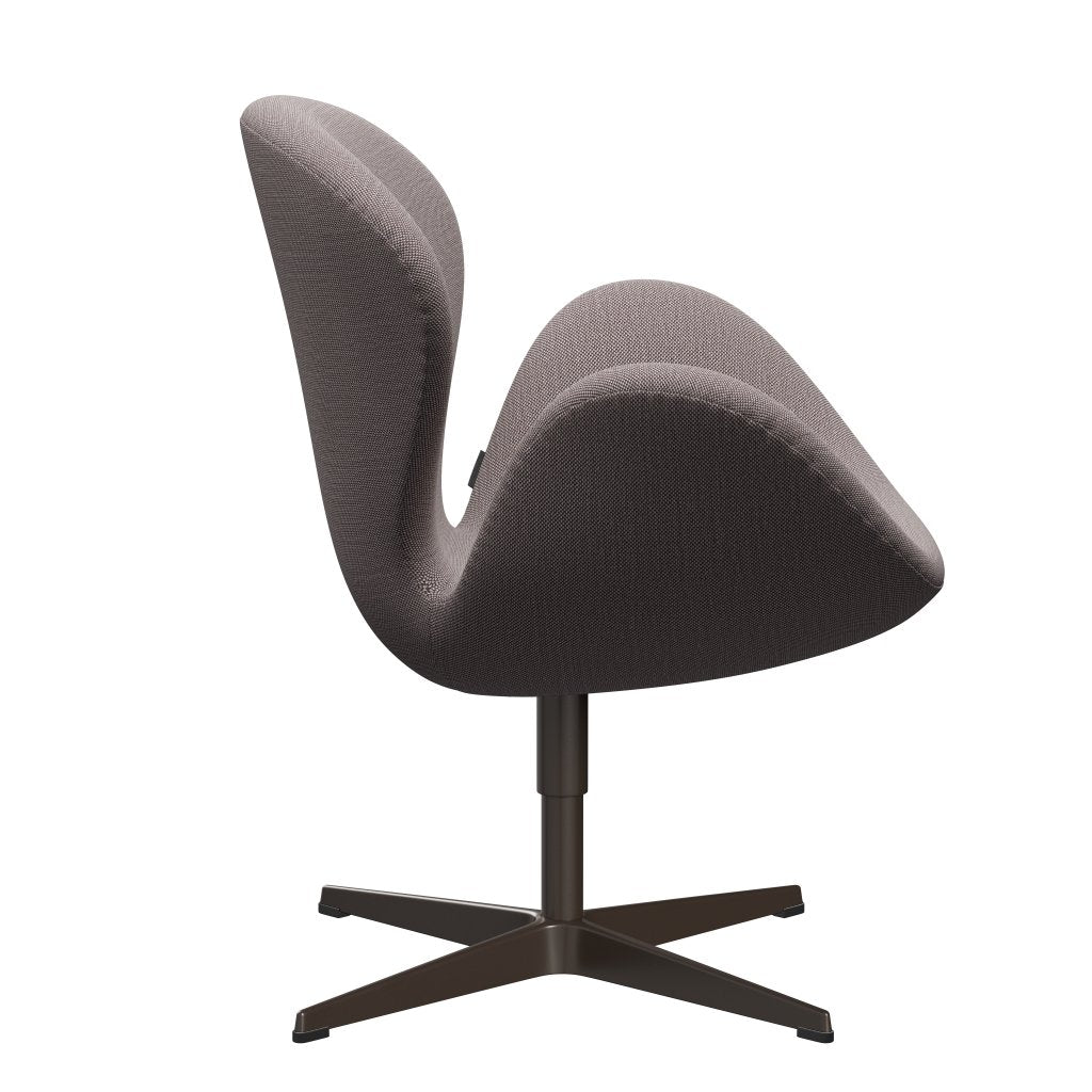 Fritz Hansen Swan Lounge Chair, Brown Bronze/Sunniva White/Violet