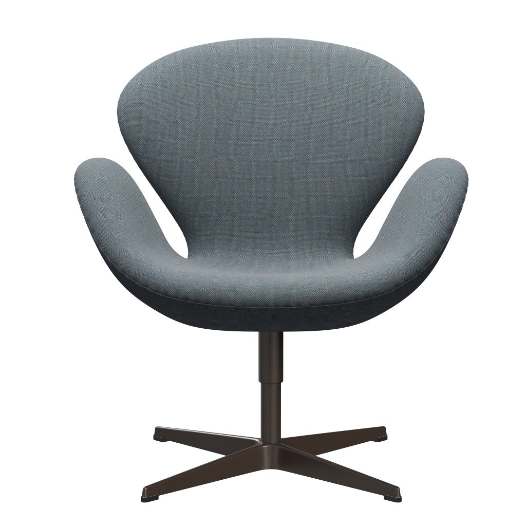 Sedia fritz Hansen Swan Lounge, bronzo marrone/blu morbido da sole