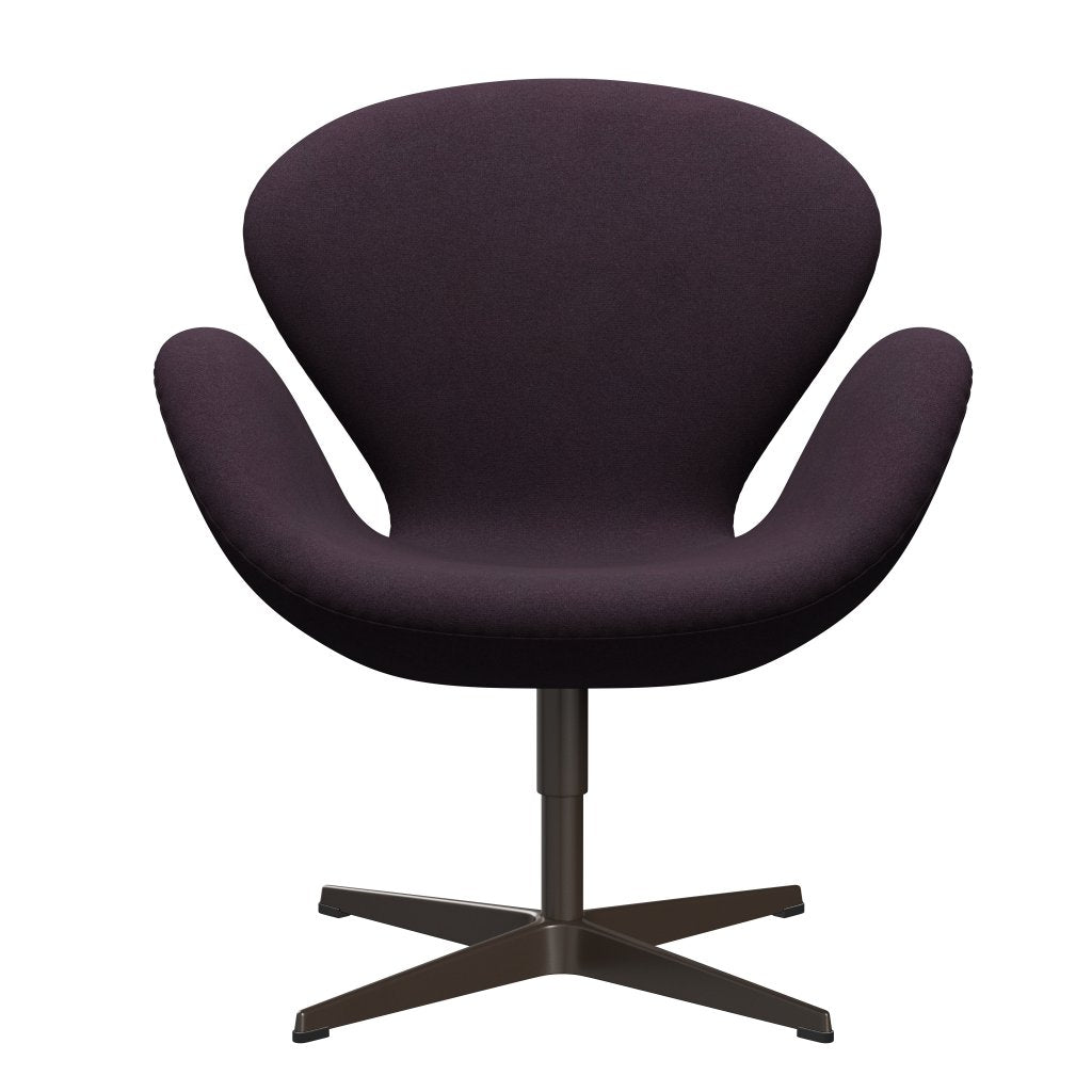 Fritz Hansen Swan Lounge -stoel, bruine bronzen/tonus aubergine