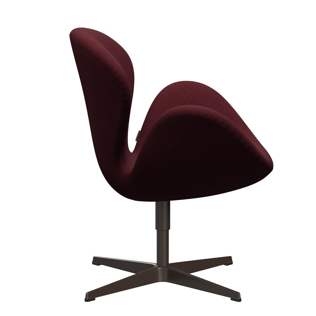 Fritz Hansen Chaise salon de cygne, bronze brun / ton rouge rouge