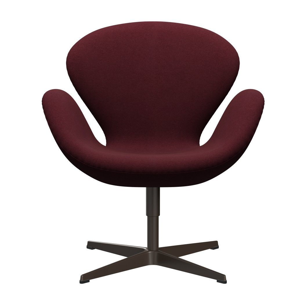 Fritz Hansen Swan休息室椅子，棕色青铜/Tonus Wine Red