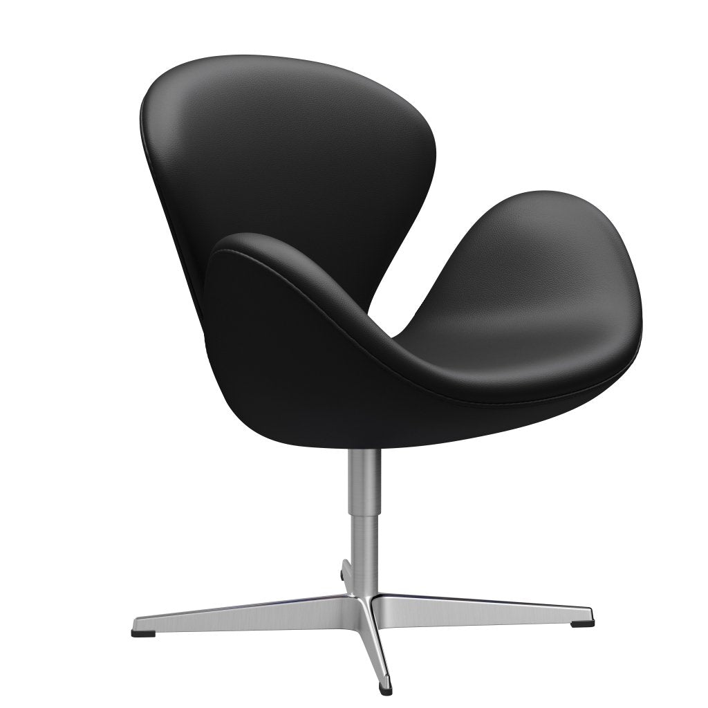 Fritz Hansen Swan Lounge stol, satin børstet aluminium/aura sort